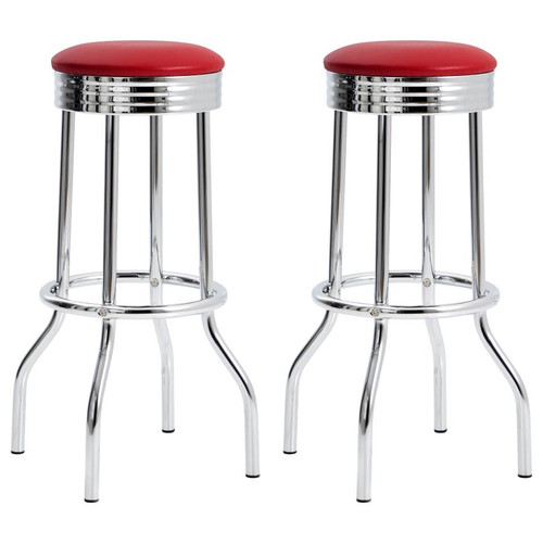 Coaster Theodore SWIVEL BAR STOOL Red