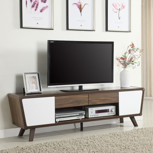 Coaster Alvin 2door Engineered Wood 74 TV Stand Dark Walnut