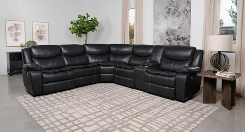Coaster 3 PC POWER SECTIONAL Brown