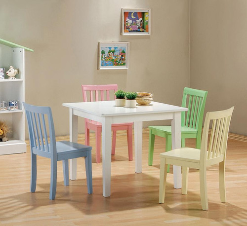 Coaster Rory 5piece Kids Table and Chairs Set Multi Color
