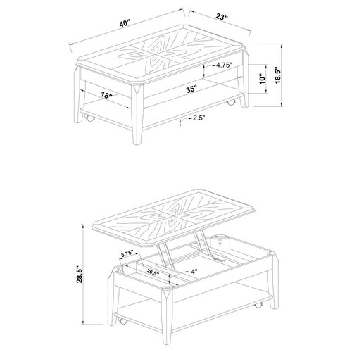 Coaster Baylor LIFT TOP COFFEE TABLE