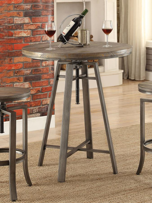 Coaster Bartlett Adjustable Swivel Bar Table Brushed Nutmeg