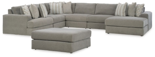 Ashley Avaliyah Ash 6-Piece Sectional with Ottoman 58103/17/46(3)/64/77/08