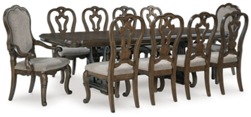 Ashley Maylee Dark Brown Dining Table and 10 Chairs