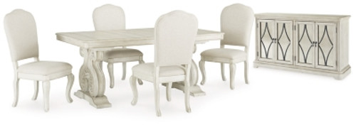 Ashley Arlendyne Antique White Dining Table and 4 Chairs with Storage