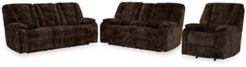 Ashley Soundwave Chocolate Sofa, Loveseat and Recliner