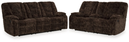 Ashley Soundwave Chocolate Sofa and Loveseat