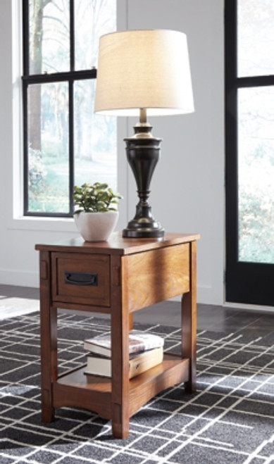 Ashley Breegin Brown Chairside End Table with Drawer (Set of 2)