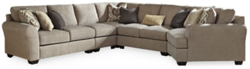 Benchcraft Pantomine 5-Piece Sectional with RAF Cuddler and Ottoman