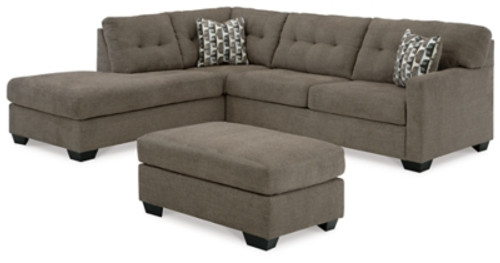 Ashley Mahoney Chocolate 2-Piece Sectional with Ottoman