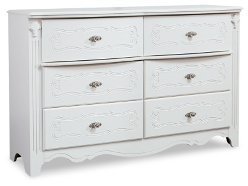 Ashley Bostwick Shoals White Twin Panel Bed with Mirrored Dresser, Chest and 2 Nightstands