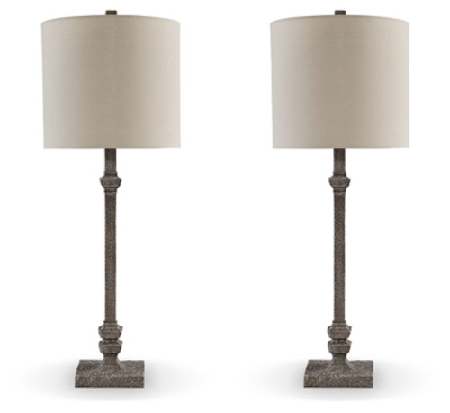 Ashley Oralieville Distressed Gray 2-Piece Table Lamp Set