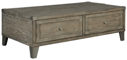 Ashley Chazney Rustic Brown Coffee Table with 2 End Tables