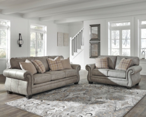 Ashley Olsberg Steel Sofa and Loveseat