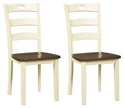 Ashley Woodanville Cream Brown 2-Piece Dining Room Chair