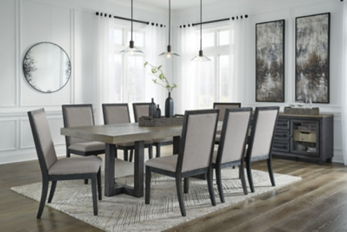 Ashley Foyland Black Brown Dining Table and 8 Chairs