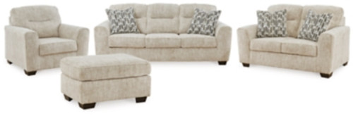 Ashley Lonoke Parchment Sofa, Loveseat, Chair and Ottoman