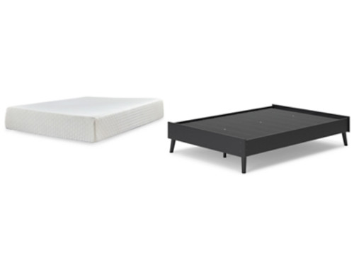 Ashley Charlang Black Full Platform Bed with Mattress EB1198/112/M727/21