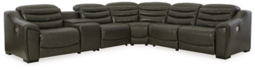 Ashley Center Line Dark Gray 6-Piece Sectional with Recliner