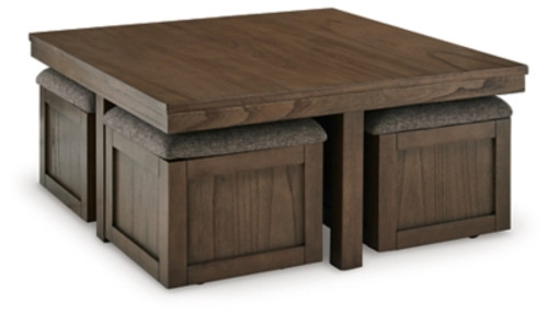 Ashley Boardernest Brown Coffee Table with 2 End Tables