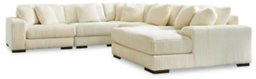 Ashley Lindyn Ivory 5-Piece Sectional with Ottoman 21104/17/46(2)/77/64/08