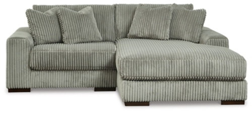 Ashley Lindyn Fog 2-Piece Sectional with LAF Chair / RAF Chaise and Ottoman