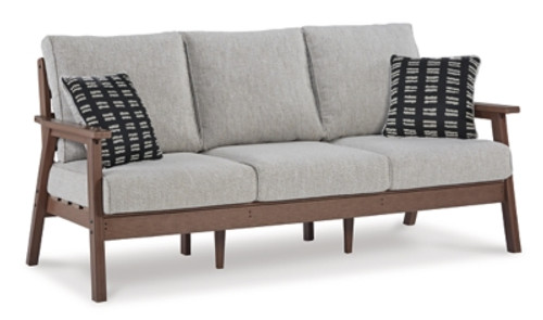 Ashley Emmeline Brown Beige Outdoor Sofa and Loveseat