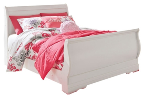 Ashley Anarasia White Full Sleigh Bed with Dresser