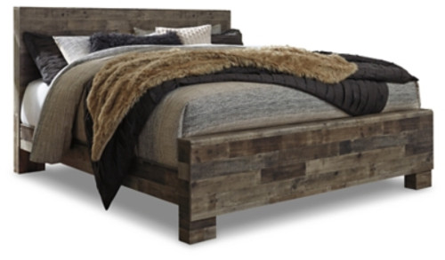 Benchcraft Derekson Multi Gray King Panel Bed with Dresser