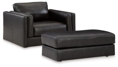 Ashley Amiata Onyx Chair and Ottoman