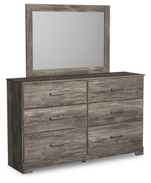 Ashley Ralinksi Gray King Panel Bed with Mirrored Dresser