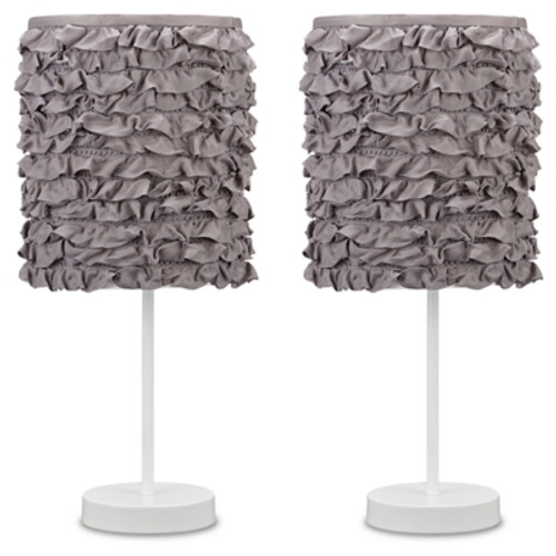 Ashley Mirette Gray White 2-Piece Table Lamp Set