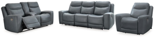 Ashley Mindanao Steel Sofa, Loveseat and Recliner