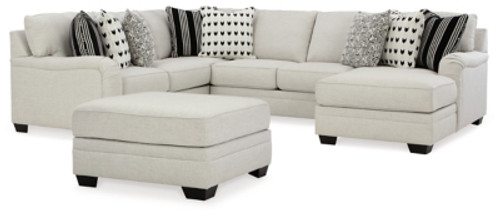 Ashley Huntsworth Dove Gray 4-Piece Sectional with LAF Loveseat / RAF Chaise and Ottoman