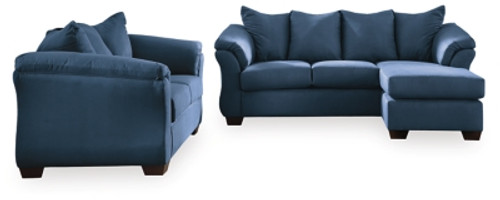 Ashley Darcy Blue Sofa Chaise and Loveseat