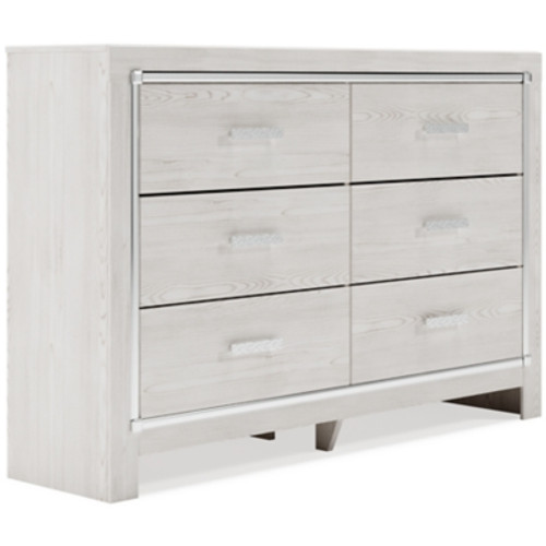 Ashley Altyra White Queen Bookcase Headboard Bed with Dresser