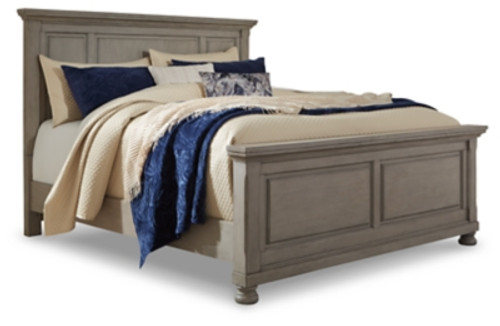 Ashley Lettner Light Gray Queen Panel Bed with Dresser