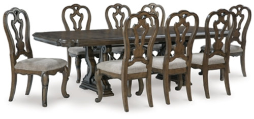 Ashley Maylee Dark Brown Dining Table and 8 Chairs