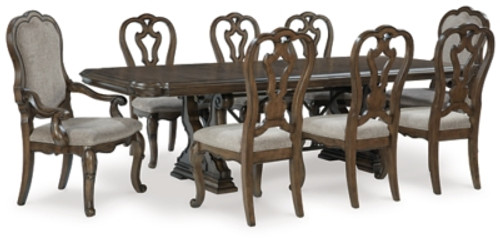 Ashley Maylee Dark Brown Dining Table and 8 Chairs D947/55B/55T/01(6)/01A(2)