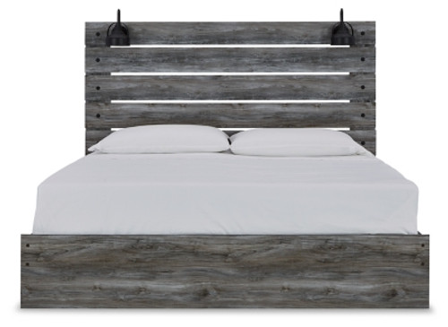 Ashley Baystorm Gray King Two Light Panel Bed with Dresser