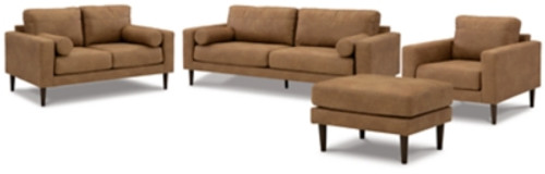 Ashley Telora Caramel Sofa, Loveseat, Chair and Ottoman