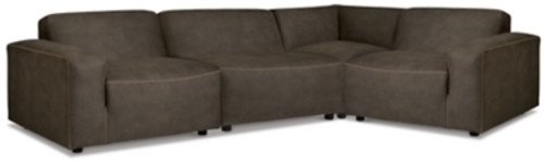 Ashley Allena Gunmetal 4-Piece Sectional with Ottoman