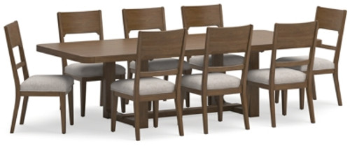 Ashley Cabalynn Light Brown Dining Table and 8 Chairs