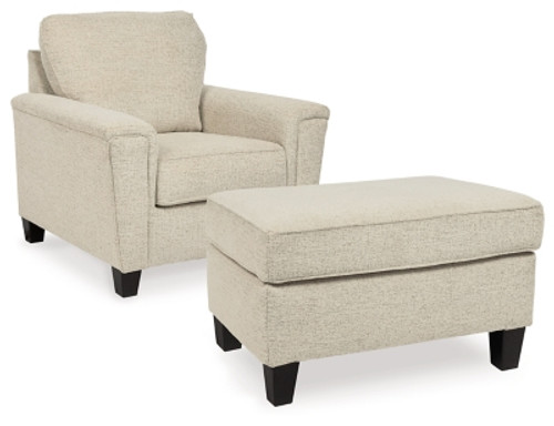 Ashley Abinger Natural Chair and Ottoman