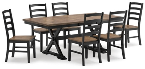 Ashley Wildenauer Brown Black Dining Table and 6 Chairs