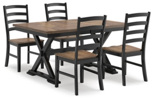 Ashley Wildenauer Brown Black Dining Table and 4 Chairs