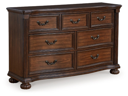 Ashley Lavinton Brown Queen Poster Bed with Dresser