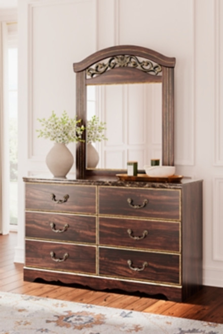 Ashley Glosmount Two-tone Dresser and Mirror