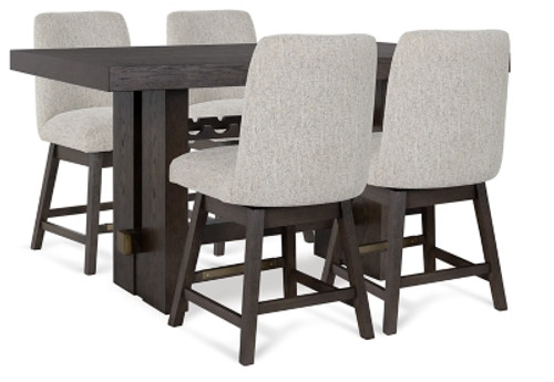 Ashley Burkhaus Dark Brown Counter Height Dining Table and 4 Barstools
