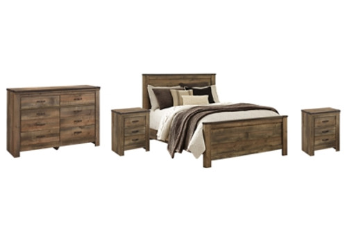 Ashley Trinell Brown Queen Panel Bed with Dresser and 2 Nightstands